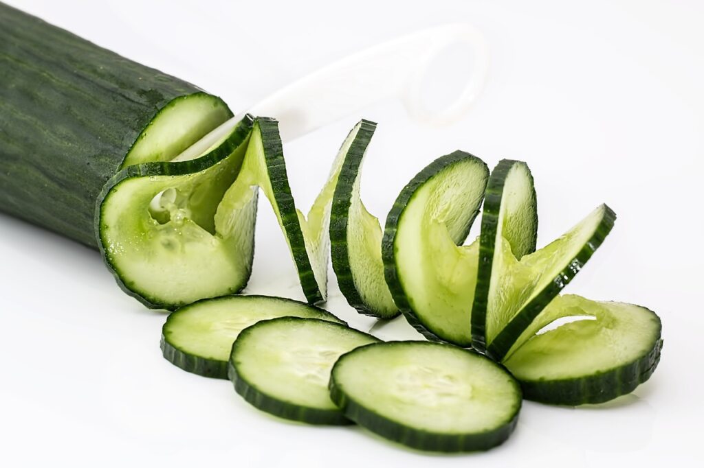 Image of spiralized cucumber.